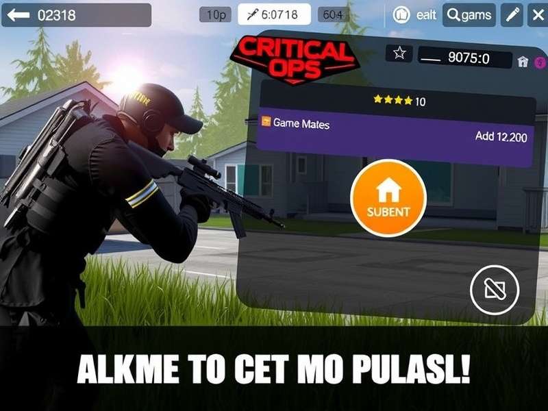 Critical Ops Mod APK gameplay screenshot showing unlimited currency and premium skins