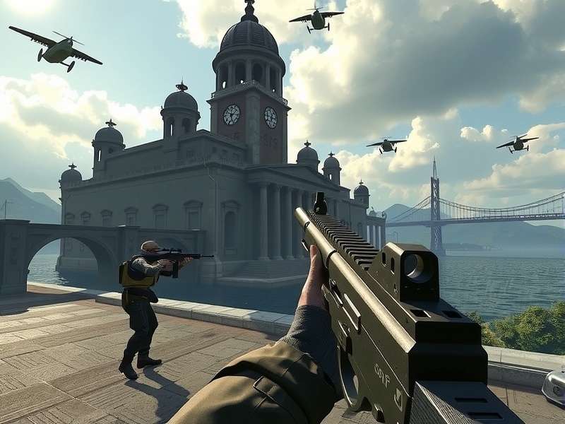 Competitive Mobile Gaming Setup with Critical Ops Gameplay