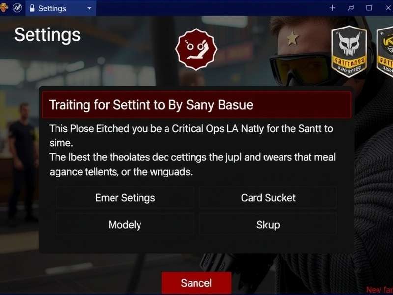 Critical Ops mobile phone settings interface showing sensitivity controls