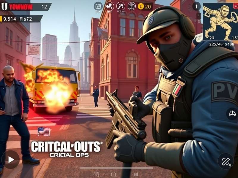 Critical Ops Mobile Gameplay showing tactical combat on a smartphone