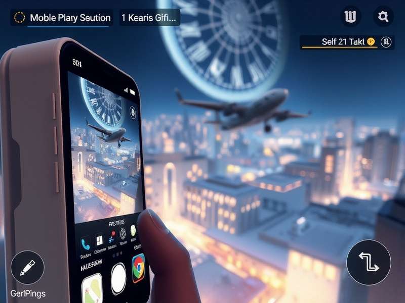 A person holding a smartphone playing Critical Ops, demonstrating a slight tilt for gyro control.