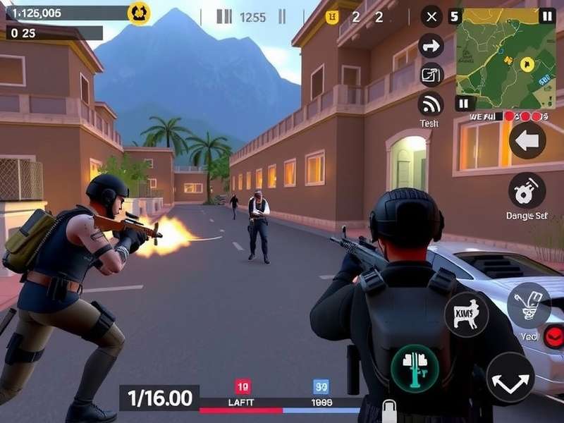 Critical Ops Multiplayer Fps Apk gameplay screenshot featuring intense combat action