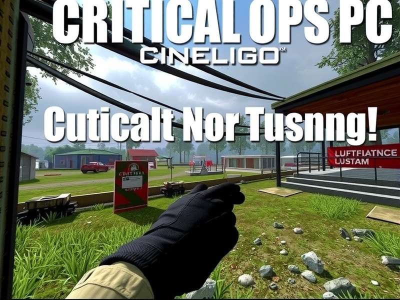 Critical Ops PC tutorial banner showing keyboard and crosshair overlay