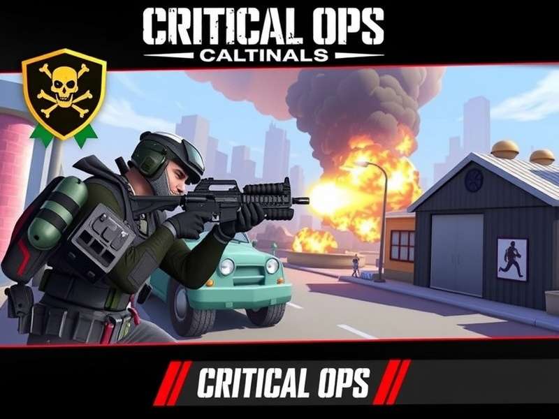 Critical Ops Mod Apk Unlimited Credits gameplay banner showing action scene with unlimited credits interface